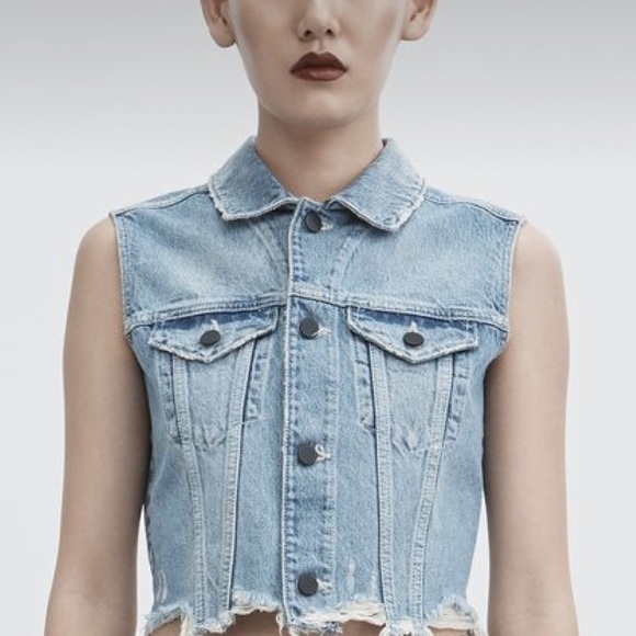 Garage Denim Cropped Vest - Picture 6 of 6